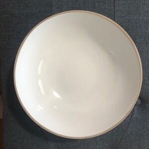 Large white stoneware bowl 10 inch, made in Portugal